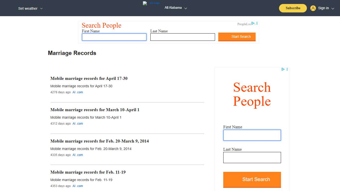 marriage records - al.com
