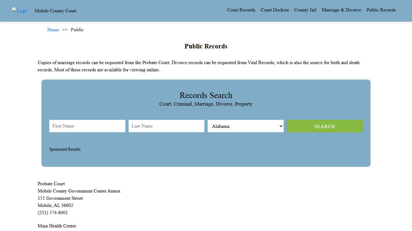 Public Records | Mobile County Court